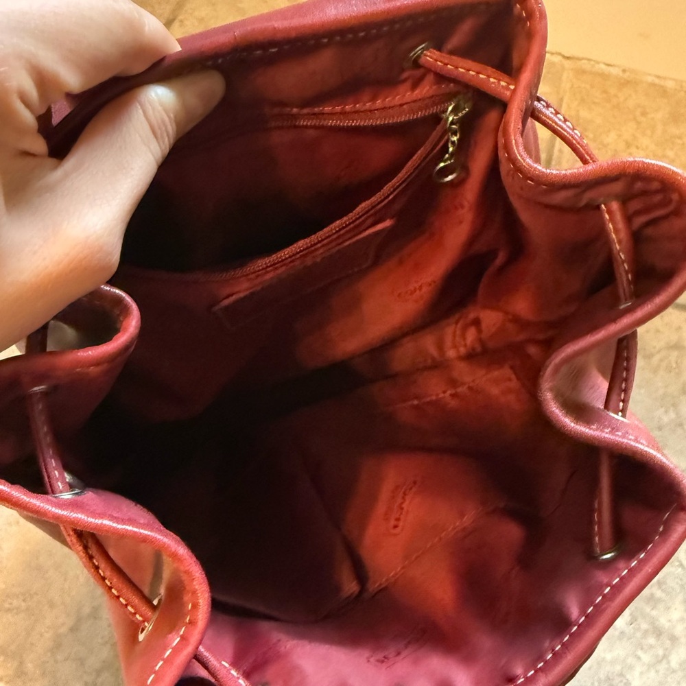 COACH LEGACY DRAWSTRING RED LEATHER BACKPACK 9569 - Picture 7 of 9